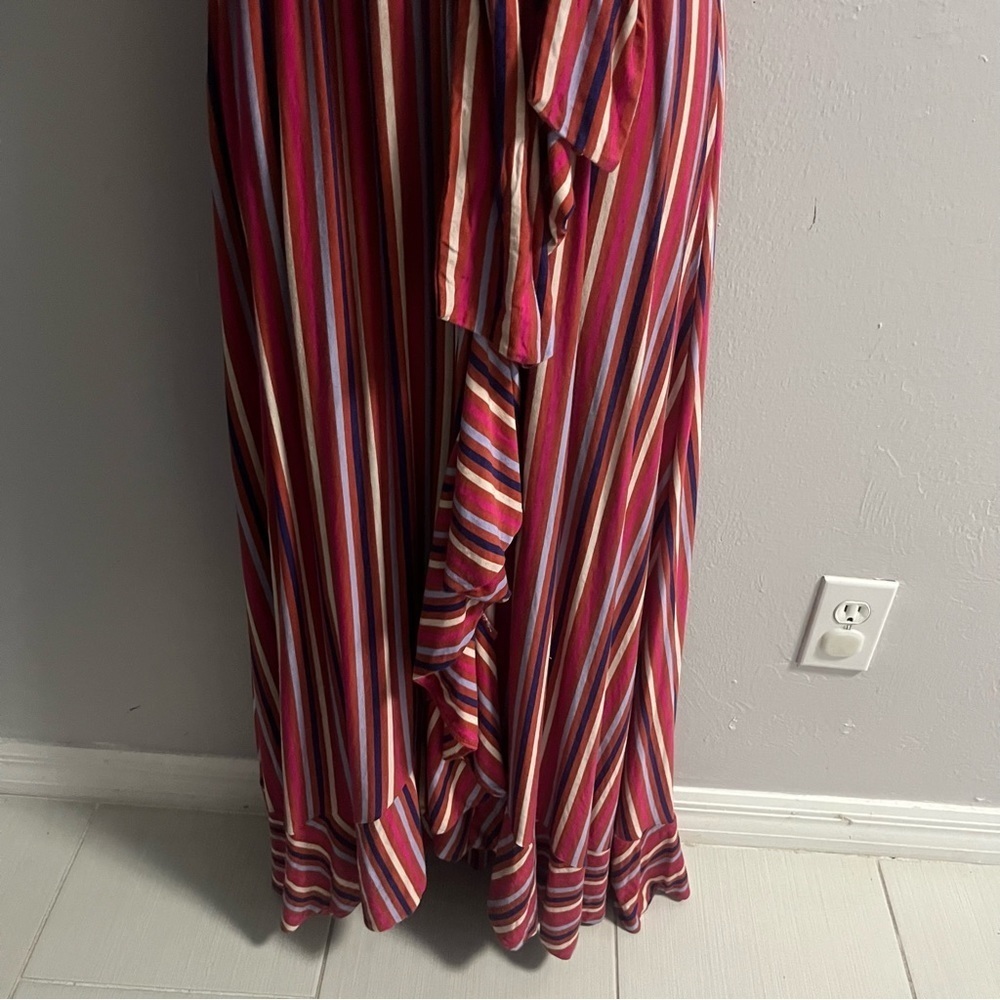 Anthropologie Maeve Pink Striped Gabriela Ruffle Dress XS - Picture 12 of 16